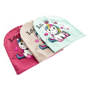 Шапка детская Единорожка, 100% хлопок (0505-10) - фото 19259