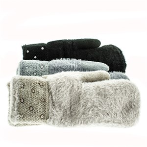 Варежки женские Атюша 50% фибра, 43%шерсть, 7%спандекс (7723) - фото 22204