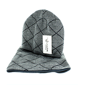 Комплект мужской (шапка+хомут) Voltim 50% шерсть 50%акрил на флисе (0912-10) - фото 22211