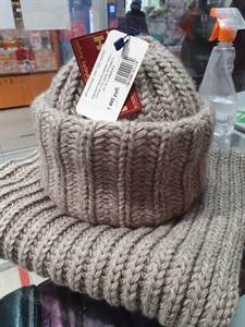 Комплект женский (шапка+ хомут) КУРГАН 70% акрил,30%шерсть  (24.10-3) - фото 22235