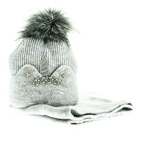 Комплект детский LU-LU (шапка+хомут) 70% шерсть, 30% акрил с подкладом (2510-2) - фото 22271