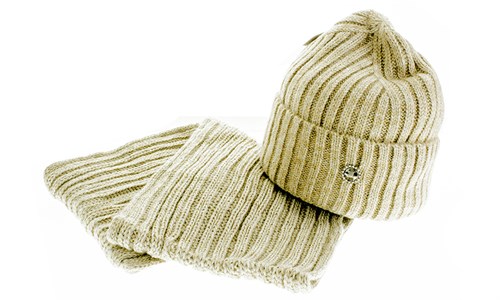 Комплект женский Тамин (шапка + хомут) 50% шерсть,50% акрил на флисе (2.11-13) - фото 22324