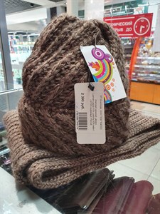 Комплект женский Lascavi (шапка+шарф) 50% шерсть,50% акрил на флисе (38795) - фото 23332