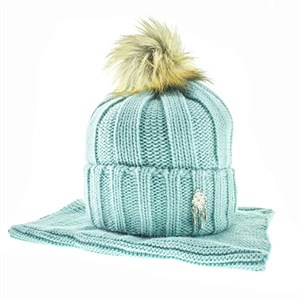 Комплект детский (шапка+хомут) 70% шерсть, 30% акрил с подкладом (1411-9) - фото 23736