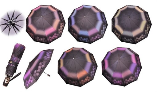 Зонт ТРИ СЛОНА суперавтомат женский 100% п/э (3100) - фото 27990