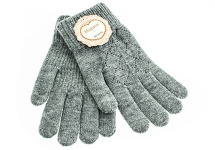 Перчатки женские Мария 40% шерсть, 50% бамбук, 10% акрил (Е-010) - фото 28747