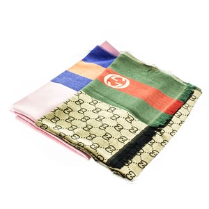 Палантин женский Gucci (аналоговый) 65% кашемир, 35% шелк (0809) - фото 29075