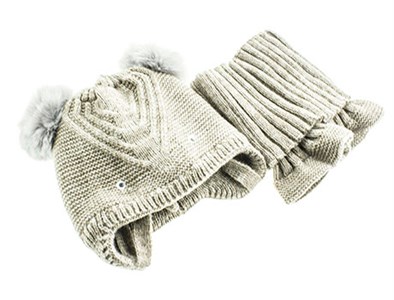 Комплект детский (шапка+хомут) 70% шерсть, 30% акрил с подкладом (0311-4) - фото 29244