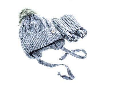 Комплект детский  MEN.S (шапка+хомут) 70% шерсть, 30% акрил с подкладом (0311-5) - фото 29245