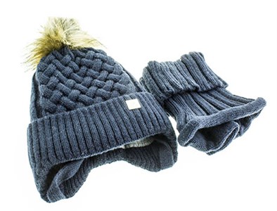 Комплект детский (шапка+хомут) 70% шерсть, 30% акрил с подкладом (0311-6) - фото 29246