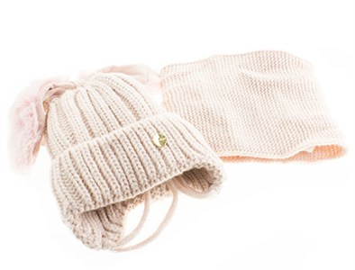 Комплект детский VETEX (шапка+хомут) 70% шерсть, 30% акрил с подкладом (0311-21) - фото 29261