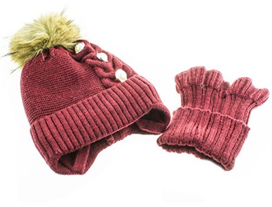 Комплект детский (шапка+хомут) 70% шерсть, 30% акрил с подкладом (0311-22) - фото 29262