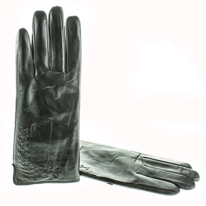 Перчатки жен. Flagman нат.кожа черный подкл п/шерсть, сенсорные (2315) - фото 29409