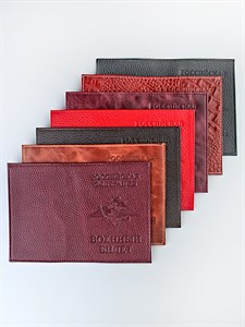 Обложка для удостоверения BAREZ натуральная кожа с гербом  (Е-118) - фото 30020