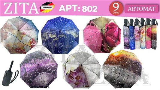 Зонт ZITA автоматический женский 100% п/э (802) - фото 31446