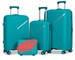 Чемодан  пластик 4 колеса бирюза (2806-1) - фото 27753